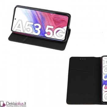 Telone atverčiamas dėklas - juodas (telefonams Samsung A53 5G) Telone atverčiamas dėklas - juodas (telefonams Samsung A53 5G)